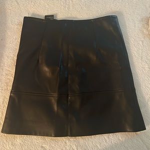 Leather black skirt